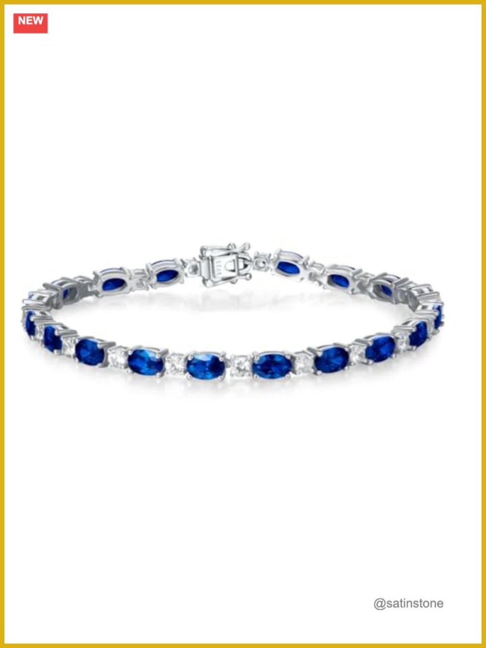 Sterling Silver Garnet Tennis Bracelet 7 Inch Open Box Clasp